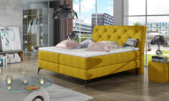 Lit Box Spring de luxe en tissu Hôtel Vert Lits Chambre Mobilier Design Velours neuf