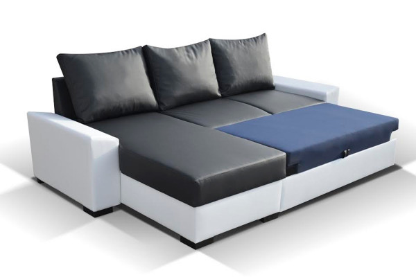 Canapé d'angle design Canapé-lit Fonction lit Canapé Cuir Revêtement textile Sofa