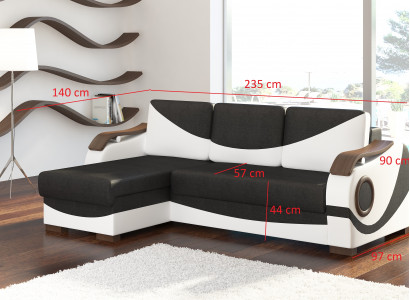 Canapé d'angle design Perto Fonction lit Canapé Rembourrage Textile Canapés Canapés Sommeil