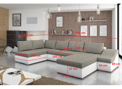 Moderne Ecksofa Schlafsofa Bettfunktion Couch Polsterung Eckgarnitur Wohnlandschaft