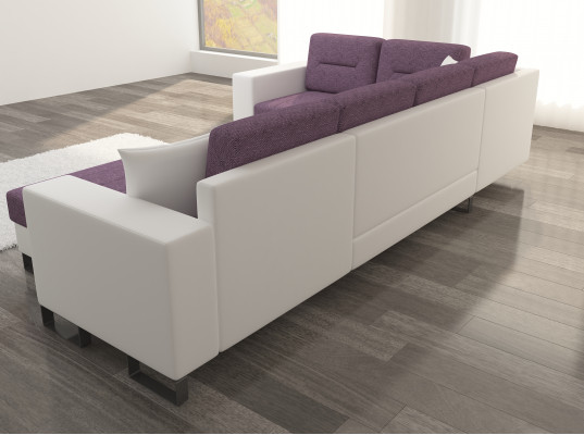 Paysage vivant en forme de U, Salon moderne, Canapé d'angle, Canapé d'angle.