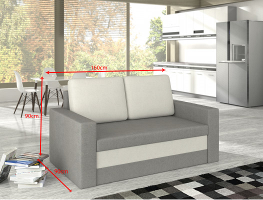 Canapé design Wave 3 places avec fonction lit, canapé rembourré convertible en lit, canapés et sofas.