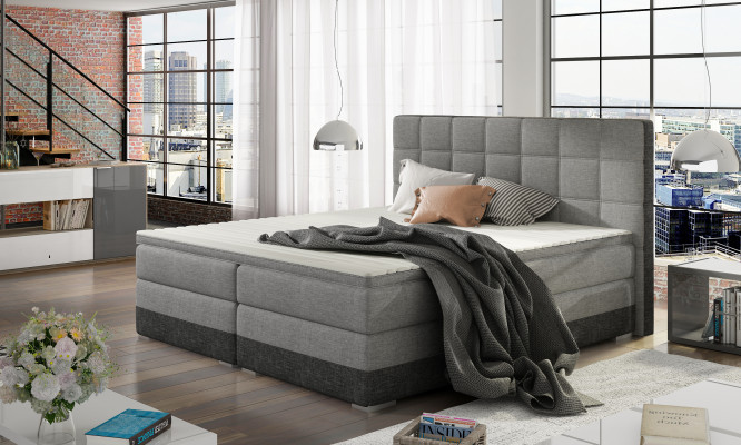 Lit en cuir Lit rembourré Lit Boxspring lit base 180x200cm Matelas