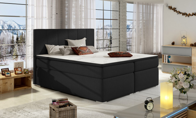 Lit en cuir Lit rembourré Lits boxspring Lit bas 180x200cm Matelas