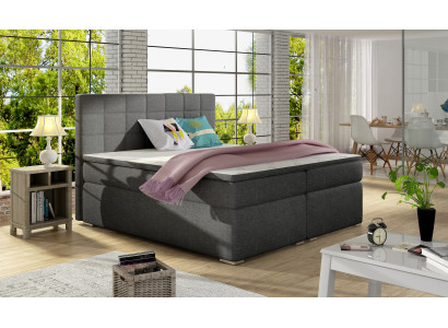 Box spring 180x200cm Lit Lits Hôtel Cuir Sommier de lit complet Surmatelas