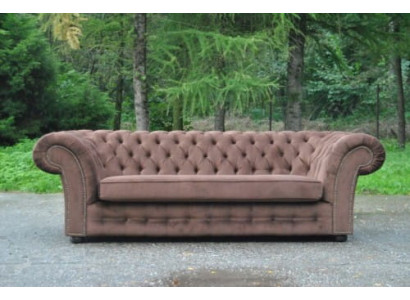 Canapé 3 places en tissu Design Canapé Tapisserie Canapés Textile Chesterfield Moderne Beige