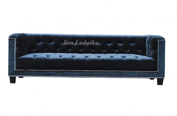 Meuble élégant Canapé Chesterfield Rembourrage Canapé Canapés Trois places Velours
