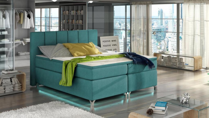 Lit rembourré de designer de luxe Lits Lits Lit Lit Textile Boxspring 180x200 nouveau