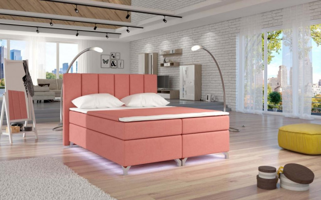 Lit rembourré de designer de luxe Lits Lits Lit Lit Textile Boxspring 180x200 nouveau