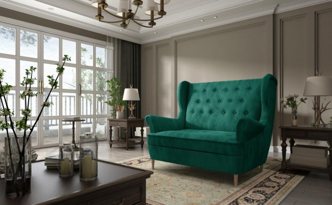 Tabouret Chesterfield Deux places Canapé 2 places Canapé en velours Rembourrage Canapés