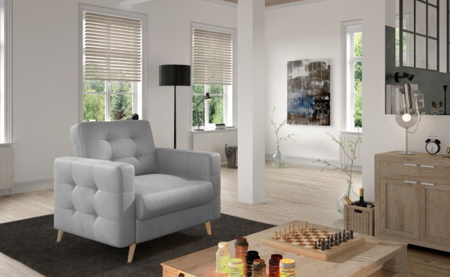 Fauteuil Fauteuil Designer Rembourrage Tissu Détente Tissu Salon neuf TV 1 Place