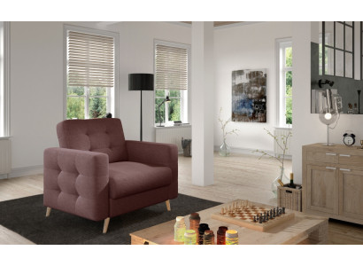 Fauteuil Fauteuil Designer Rembourrage Tissu Détente Tissu Salon neuf TV 1 Place