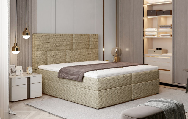 Lit rembourré de designer de luxe Lit Lits Lit design Boxspring Textile 180x200