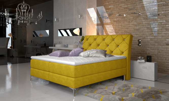Lit de designer Chambre à coucher Lits Textile Hôtel Tapisserie Chesterfield Sommier à ressorts