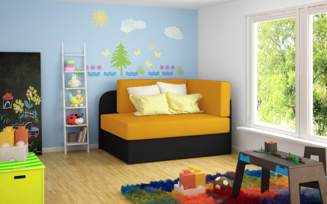 Canapé pour enfants canapé d'angle canapé rembourré canapé-lit fonction de sommeil lit de base de chambre