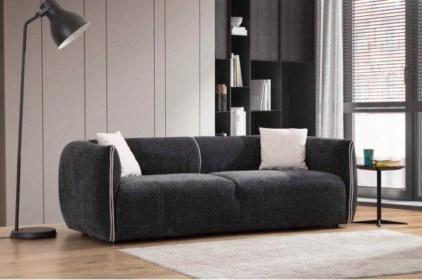 Canapé 3 places Mobilier de salon de luxe Canapés en tissu Trois places gris neuf