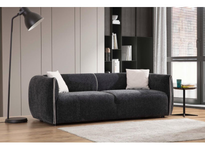 Canapé 3 places Mobilier de salon de luxe Canapés en tissu Trois places gris neuf
