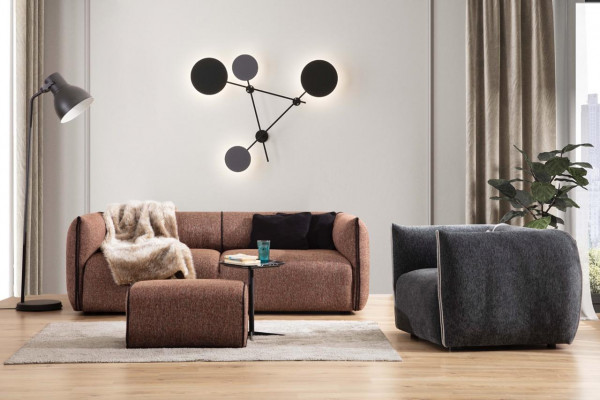 Canapé 3 places Mobilier de salon de luxe Canapés en tissu Trois places gris neuf