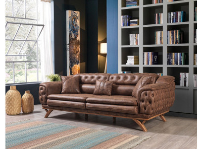 Canapé 3 places Chesterfield Tissu Canapé Tissu Canapés Cuir synthétique