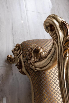 Fauteuil de salon design classique Or Luxueux Textile de salon