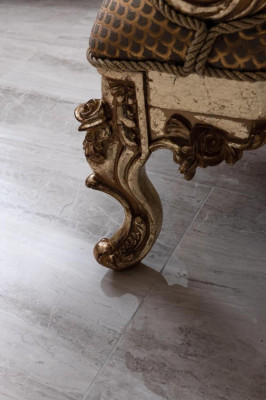Fauteuil de salon design classique Or Luxueux Textile de salon