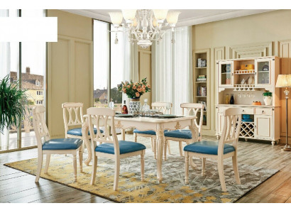 Salle à manger Mobilier Table à manger 6 x Chaise Ensemble de salle à manger en bois Groupe de cuisine Ensemble neuf 7 pièces.