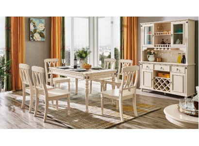 Salle à manger Table à manger 6 x chaises Ensemble Ess Bois Table de cuisine Groupe de 7 pièces. nouveau
