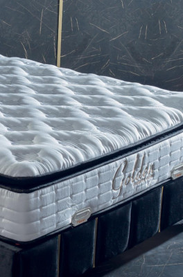 Chambre de luxe velours lit en métal Lit double 2x Table de chevet Lits Mobilier 3 pièces.