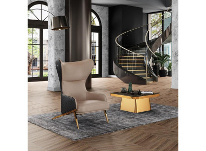 Fauteuil 74 x 90 cm Canapé revêtement en cuir Designer 1 place Siège rembourré