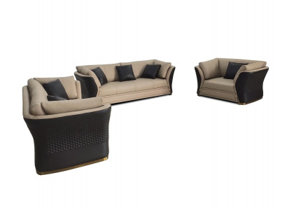Fauteuil Design Canapé Sofa Détente Lounge Cuir TV Luxe Club Tapisserie