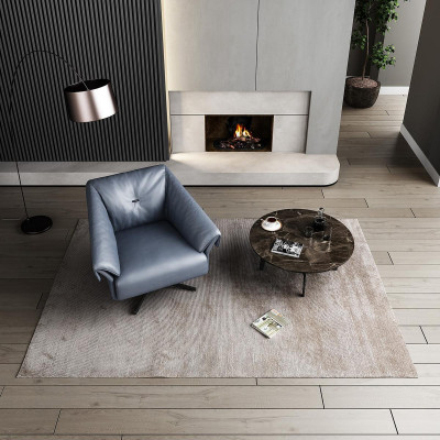 Fauteuil Design Luxe Relax Club Lounge Siège Unique Revêtement Tissu Cuir