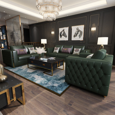Canapé en cuir Canapé Salon Paysage Suite Design Canapés Modernes Canapé 3 places Siège