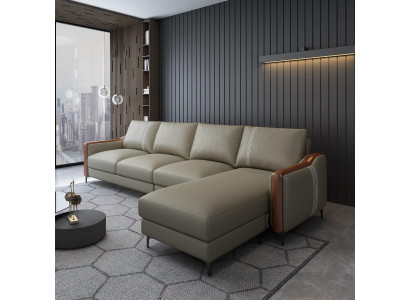 Canapé en cuir, canapé, couchage, suite de vie, design, moderne, canapés, canapé d'angle, en forme de L