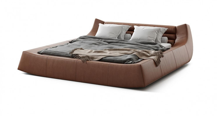 Lit double de designer Lits doubles Moderne Hôtel Lit en cuir et tissu Lit double