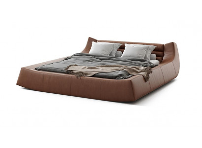 Lit double de designer Lits doubles Moderne Hôtel Lit en cuir et tissu Lit double