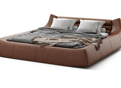 Lit double de designer Lits doubles Moderne Hôtel Lit en cuir et tissu Lit double