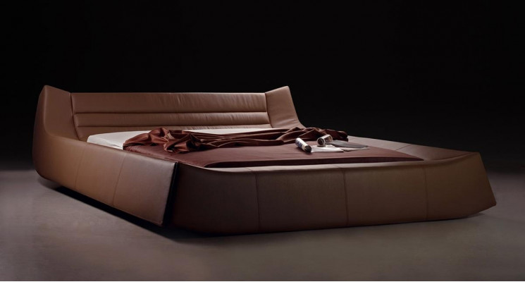 Lit double de designer Lits doubles Moderne Hôtel Lit en cuir et tissu Lit double