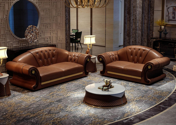Canapé Chesterfield Canapé Rembourrage Canapé 3 places Décors en cuir Rembourrage neuf