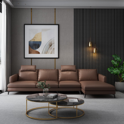 Canapé en cuir en forme de L Canapé Sofa Coin Salon Canapé d'angle Suite Canapés modernes nouveaux