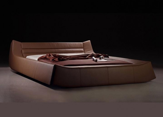 Revêtement de lit Design Luxe Lits Doubles d'hôtel Chambre de Repos en Cuir Tissu Moderne