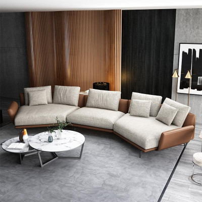 Canapé d'angle en U Tissu Canapé Salon Suite Paysage Design Moderne Canapé Trapèze nouveau