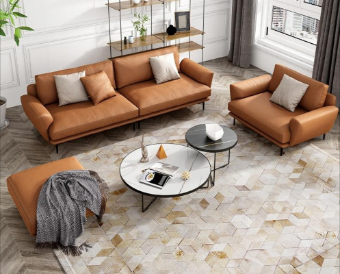 Ensemble de canapés 4+3+2 Canapé en cuir Canapé Canapé Paysage vivant Suite Design Canapé moderne