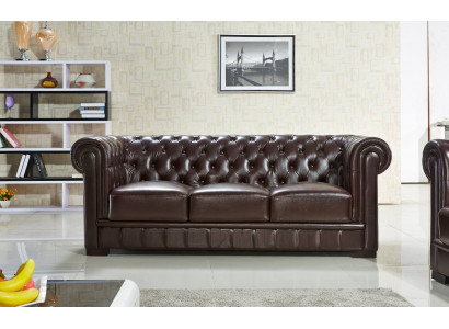 Canapé trois places revêtement canapé design moderne canapés 3 places chesterfield marron.