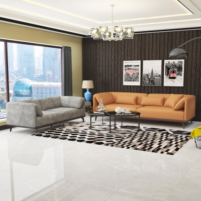 Ensemble de canapé 3+2+1 Canapé en cuir Canapé Canapé paysage vivant Suite Design Canapé moderne