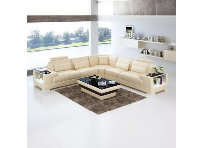 Design de canapé d'angle moderne Canapé d'angle Meubles de salon Canapé rembourré en cuir