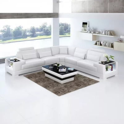 Design de canapé d'angle moderne Canapé d'angle Meubles de salon Canapé rembourré en cuir
