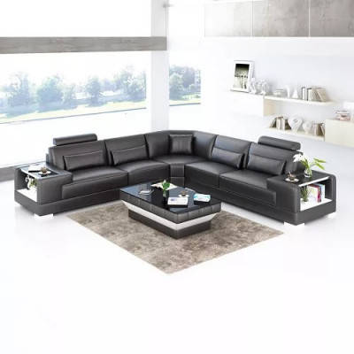 Design de canapé d'angle moderne Canapé d'angle Meubles de salon Canapé rembourré en cuir