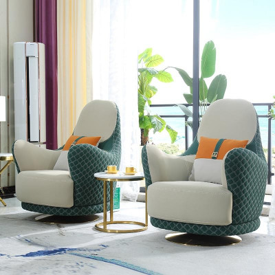 Ensemble de canapés 3+2+1 places Canapé en cuir Canapé Design Beige Vert