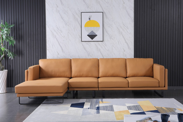 Canapé d'angle Design Canapé d'angle Mobilier de salon Canapé moderne en cuir rembourré