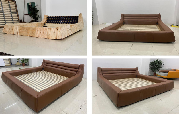 Lit double Design de Luxe Lit rembourré Luxur Lit en cuir Design Bed